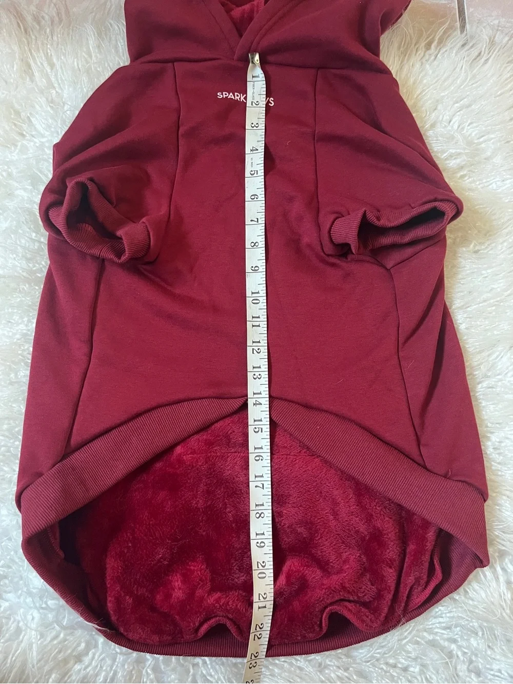 Spark Paws Cozy Hooded Dog Sweatshirt -Wine Red- 4XL